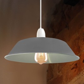 Metal Industrial Lamp Shades Ceiling Light Shade 36 cm Easy Fit Lampshades Only for Ceiling Light Fitting Living Room, Bedroom, Kitchen (Free Reducer Plate)