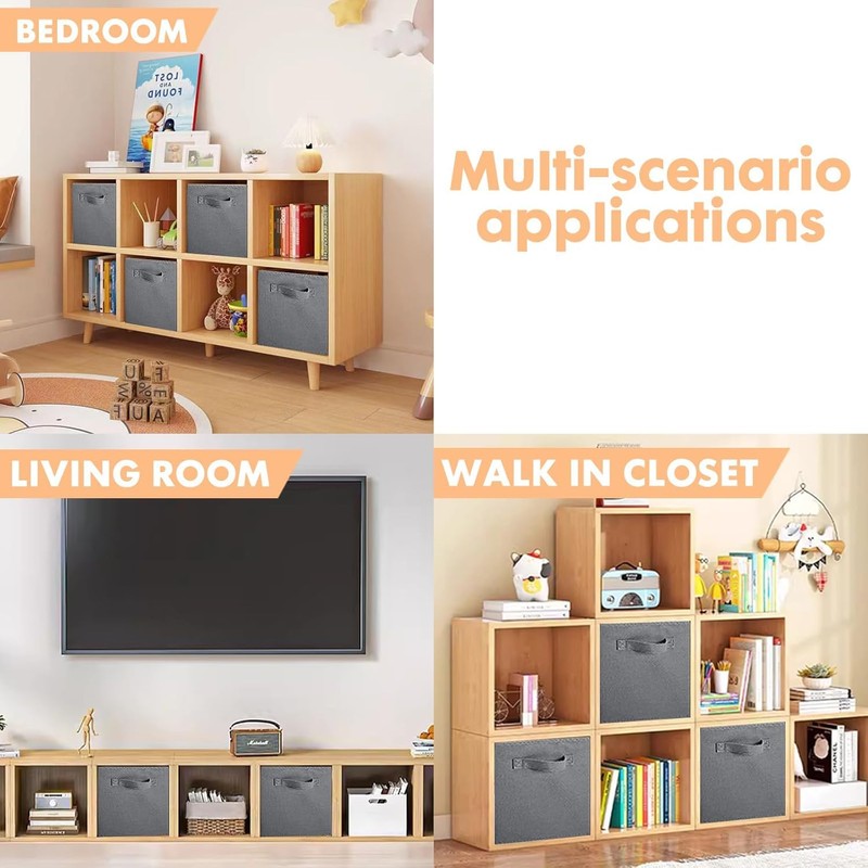powerking Cube Storage Boxes, Foldable Fabric Storage Bins And Cloth