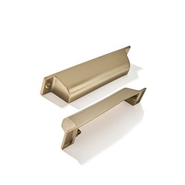 ZAUYX 5 Pack 2-1/2" Center to Center Champagne Bronze Cabinet Cup Pulls Drawer Pulls Kitchen Hardware Honey Bronze Channing Cup Pulls Drawer Handles Knobs 2.5 inch Hole Center