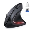 TECKNET Ergonomic Mouse with Jiggler, Wireless Bluetooth Vertical Mouse, Silent