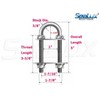 SeaLux Marine Boat Bow Eye Stern Eye U Bolt Tie