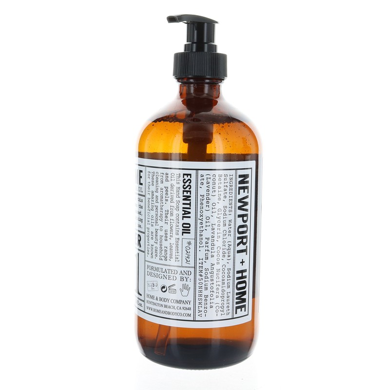 Newport + Home Hand Soap, Wild Lavender 16 oz, Infused