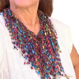 Southwest Scarves for Women Lightweight - Lightweight Bohemian Neck Scarf - Autumn Scarf for Women Light Weight - Turquoise Jewelry Long Fringe Necklace Scarf - Womens Gift (Terracotta Turquoise) - SW