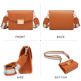 Dasein Women Small Crossbody Bag Designer Evening Bag Clutch Purse Handbag for Wedding/Prom/Party with Double Chain Strap (Z Guitar Stap Brown)