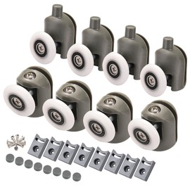 uvce Single Shower Door Runners 25mm Shower Door Bathroom Replacement Parts Rollers 4top 4bottom 8pcs (25mm)