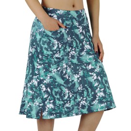 BELE ROY Knee Length Skorts Skirts for Women with Pockets Midi Skirt with Built-in Shorts Golf Tennis Skirt for Casual(Dark Green,M)