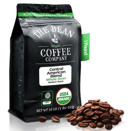 The Bean Organic Coffee Company Central America, Medium Roast, Whole Bean Coffee, 16-Ounce Bag
