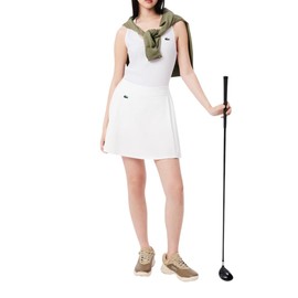 Lacoste Womens Sport Ultra Dry Rib Knit Tank Top, White, 10