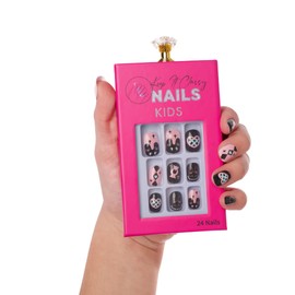 Keep It Classy Kids Friendly Press-On Nails Kit by Monyetta Shaw || Bunny Hearts, Kids Size || Reusable, Vegan, Non-Toxic, Easy Application