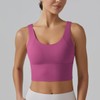 ABOVIW Womens V Back Longline Sports Bra Scoop Neck Workout