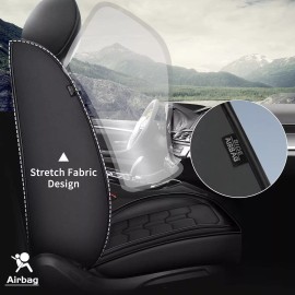 Unbranded Car For Jeep Wrangler 2018-2025 Faux Leather Seat Covers (with Rear Cup Holder)