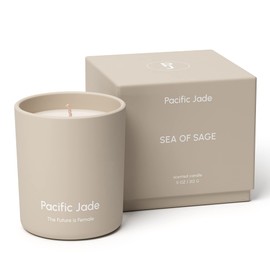 PACIFIC JADE Hand Poured 100% Natural Soy Candle 11oz - Luxury Fragrance in Matte Glass for Home or Gift - Premium Cotton Wick for 60 Hours Burn Time - Woman-Founded Brand (Sea of Sage)