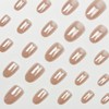 SXVME Chrome Nude Press on Nails Short Oval, Short False