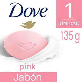 Dove Jabón en Barra Corporal, Cara y Manos Pink Neutro. Jabón de baño hecho con crema humectante, 1 pza, 135 g