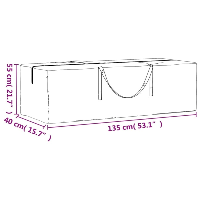 vidaXL Storage bag for garden cushions, protective cover with handles,