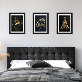 ELSKER&HOME 24x36 Poster Frame Black,24x36 Frame 3 Pack Display 20x30 Pictures with Mat or 24x36 Poster without Mat, Horizontal and Vertical Wall Mounting