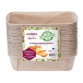 Gobel Set of 25 Professional Cakes - Disposable Natural Paper 100% Biodegradable Cases - Oven / Fridge / Freezer Safe - Easy Release