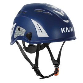 KASK Superplasma HI VIZ Safety Helmet with Rotating Wheel, Reflective Stripes, EN 397, Colour: Dark Blue