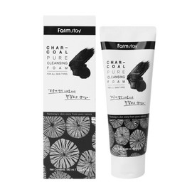 Farmstay Pure Charcoal Cleansing Foam 180ml / 팜스테이 퓨어 클렌징폼 숯 180ml