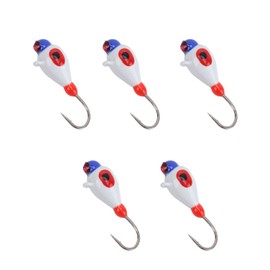 5 Pcs Winter Ice Fishing Jigs Kit Hooks Lures for Bass Perch Crappie Micro 5MM Ice Fishing Gear
