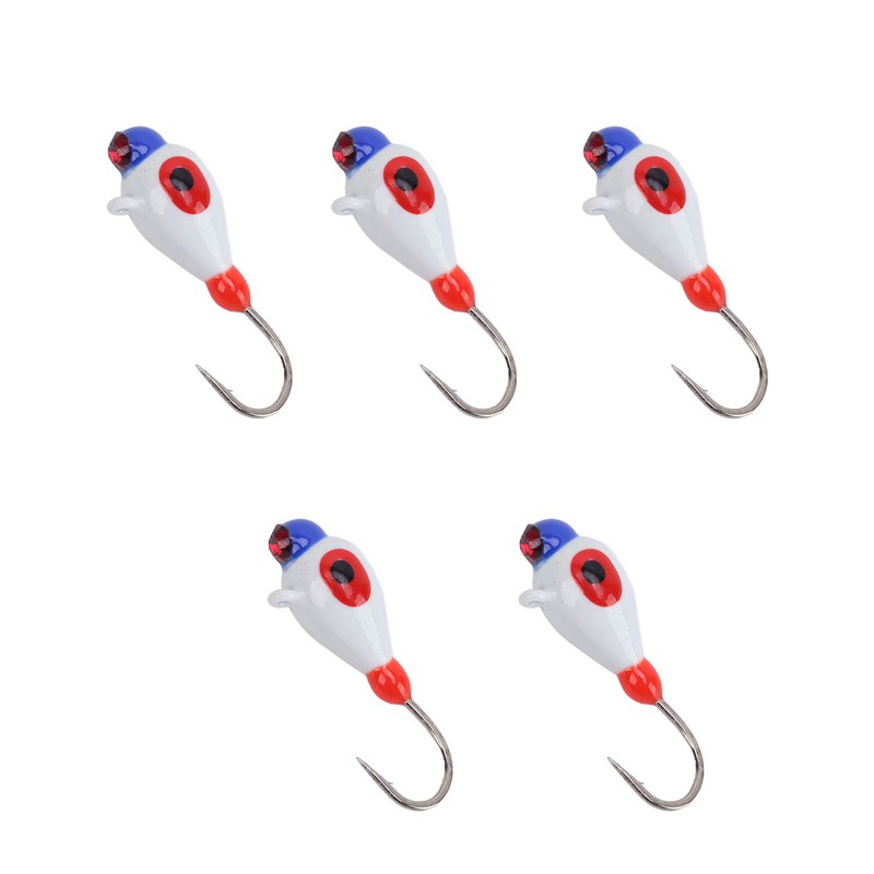 5 Pcs Winter Ice Fishing Jigs Kit Hooks Lures for