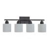 Milk Glass Bathroom Vanity Light Over Mirror, 4 Light Matte