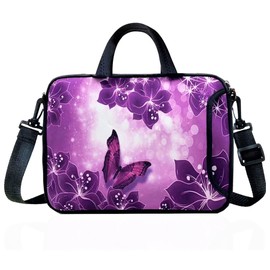 17-17.3 Inch Neoprene Laptop Shoulder Bag Case Sleeve for Women HP Asus Dell (Classic Butterfly)