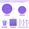 YMDOBIGER Purple Party Supplies Serves 25 - Lavender Paper Plates