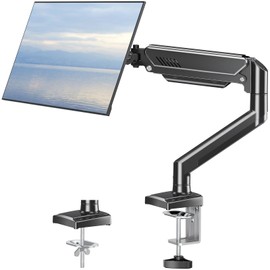 Single Monitor Arm Fits up to 32 Inch, Desk Mount Holds 4.4-19.8lbs Computer Screen, Full Motion Gas Spring, VESA Mount 75x75, 100x100, Freelift
