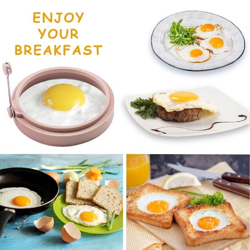 4-Pack Nordic Silicone Egg Rings, Non-Stick Egg Mold - 4