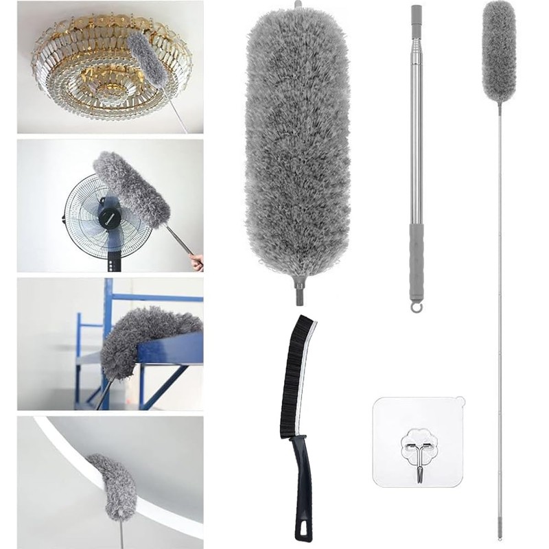 Washable Telescopic Duster, Extra Long 2.8 m, Long Extendable, Microfibre