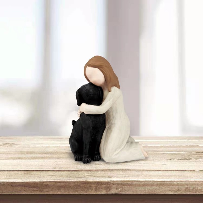 Carracci Black Dog Angel Figures Angel Dog Friendship Memorials Shaped