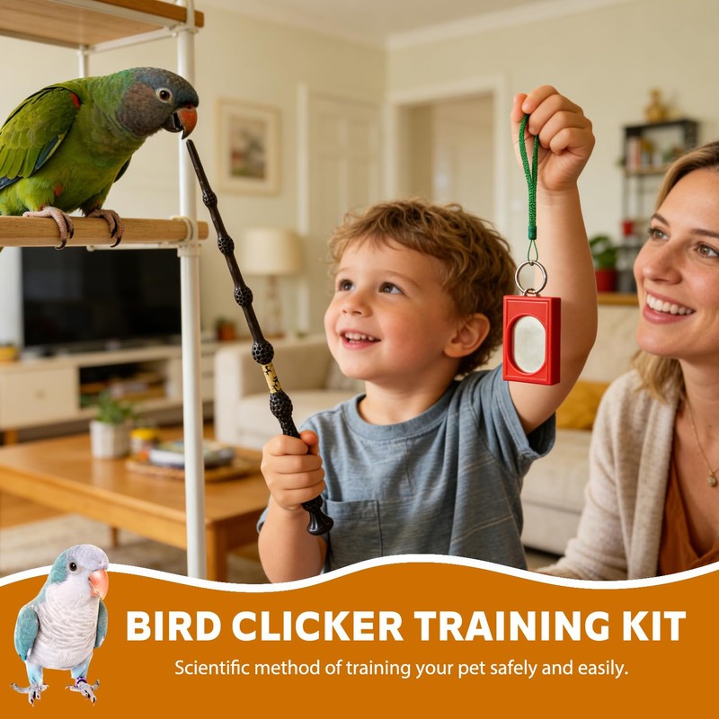 NICERINC PET Parrot Training Clicker with Target Stick, Getting Started