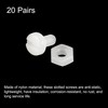 sourcing map 20 Pairs Nylon Screw Nut Assortment, M4x8mm Slotted