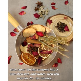 Simmering Potpourri, Potpourri Simmer Pot - Cinnamon, Cloves, Rosemary, Orange Slices, Apple Slices, Lemon Slices, Sage, Simmer Pot for Stove Potpourri Perfect House Warming Hostess Gift