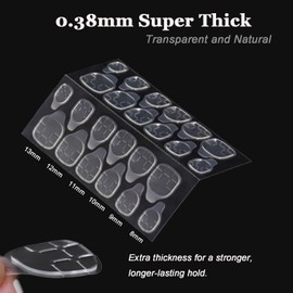 240PCS Nail Sticky Tabs – 10 Sheets Nail Glue Tabs for Press On Nails, 6 Sizes Ultra Thin Waterproof Adhesive Nail Tabs, Double Sided Nail Tape Stickers for Fake Nails