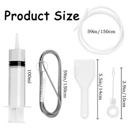 Fridge Dredger and Cleaning Set, 5 Pcs Fridge Drain Hole Cleaning Tool, Fridge Emptying Dredger and Cleaning Set, Fridge Cleaning Syringe Kit for Refrigerator Cleaning, Kitchen Drain Hole Remover