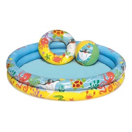 Alberca inflable redonda Bestway 51124 de 1.22m x 20cm 137L multicolor