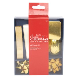 Create Christmas Bow and Ribbon Set, Metallic Gold