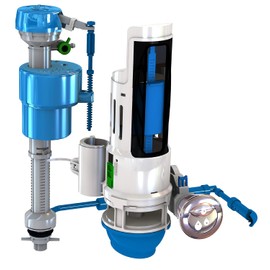 Danco HyrdroRight Water-Saving Toilet Tank Repair Kit with Dual Flush Valve, Includes Dual Push Button Handle in Chrome, (HYR460)