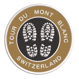Tour du Mont Blanc, Switzerland Hiking Boot Embroidered Premium Patch DIY Iron-on or Sew-on Decorative Badge Emblem Vacation Souvenir Travel Gear Clothes Appliques