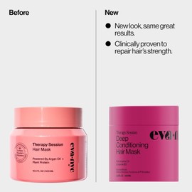 Eva NYC Therapy Session Hair Mask, Deep Conditioning Hair Mask Infused with Argan Oil and Plant Protein, 16.9 fl oz