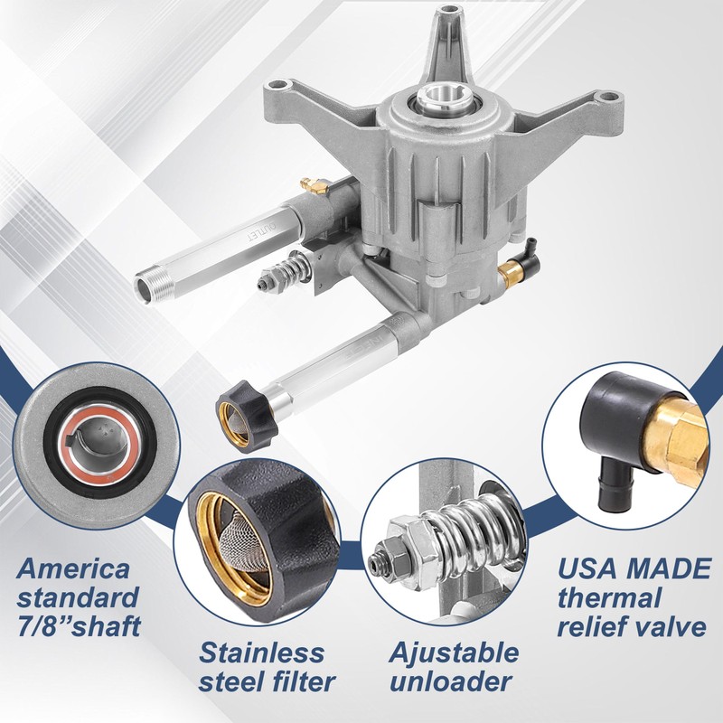 Tool Daily Vertical Pressure Washer Pump, Upgraded 7/8” Shaft Replacement