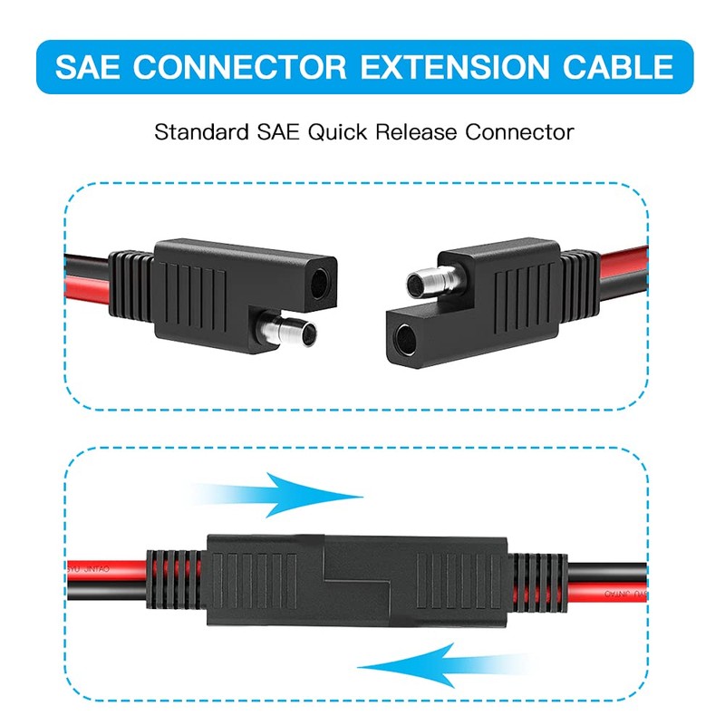 ELECTOP - Cable de extensión de conector SAE, enchufe de