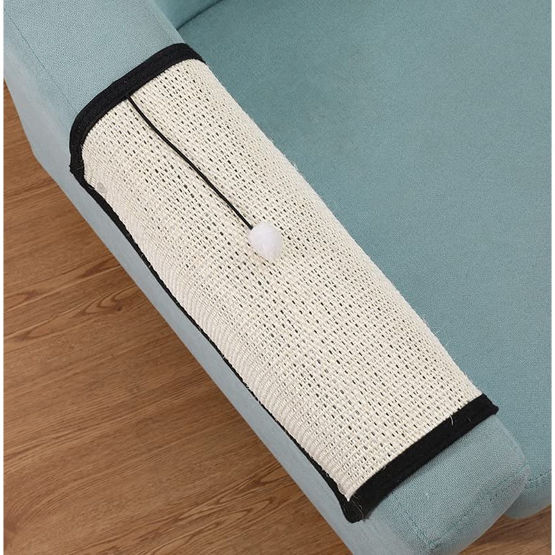HAOZAIKEJI Cat Scratcher Mat Sofa Protector Natural Sisal Cat Scratching