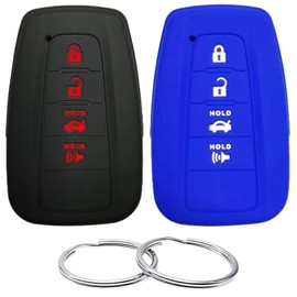 REPROTECTING Silicone Rubber Key Fob Cover Compatible with 2017-2023 Toyota Rav4 Avalon Camry GT86 Highlander Corolla Avalon Prius C-HR