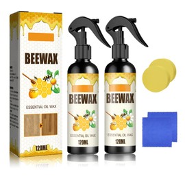 UYUAN Beeswax Spray Cleaner with Sponge & Towel for Wood Furniture (Lemon*2)