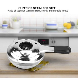 Mini Alcohol Stove Burner - Portable Efficient Stainless Steel Fondue Burner with Anti-Scald Handle and Safety Cover, Camping Panic Cooking Pot Fondue Fuel Perfect for Buffets and Catering Events