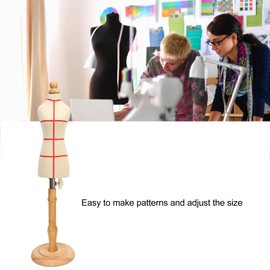Female Tailor's Dummy, Adjustable Female Dress Model, Beech Wood Mannequin Body Torso with Sturdy Wooden Base for Dress Jewellery Presentation, Clothing Presentation