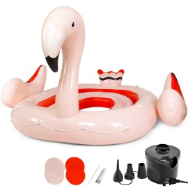 Topbuy 6-Person Inflatable Bird Island Party Flamingo W/ Electric Pump